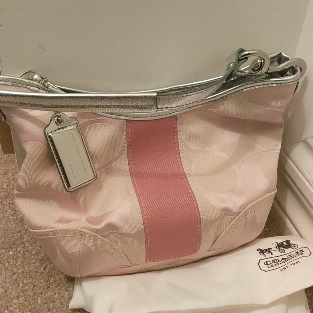 Small Hobo Pink Coach Bag